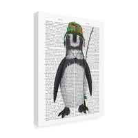 Fab Funky 'Penguin Halászati ​​Könyv Print' Canvas Art