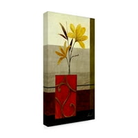 Védjegy Szépművészet 'Vörös díszes váza sárga 2' vászon művészete: Pablo Esteban