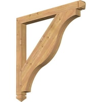 Ekena Millwork 1 2 W 42 D 42 H Funston Arts & Crafts Smooth Bracket, Western Red Cedar