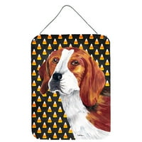 Carolines Treasures SC9179DS Beagle Candy Corn Halloween portré fal vagy ajtó függő nyomatok, 12x16, Többszínű