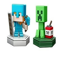 Minecraft Earth Boost Mini védekező Ale & Mining Creeper ábra 2-Pack, NFC Chip engedélyezve játszani Minecraft Earth