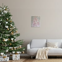 Stupell Industries Vintage Rózsaszín ünnepi fa bájos absztrakt karácsonyi díszek, 19, Design Debi Coules