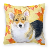 Caroline kincsei BB9903PW Pembroke Corgi őszi szövet dekoratív párna 14hx14w, Többszínű