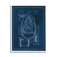 Stupell Industries Space Explorer Patent Vintage űrhajós, 20, Daphne Polselli tervezte