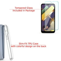 Slim-Fit védő telefon tok kompatibilis az LG K22-vel, Edzett üveg képernyővédővel