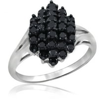 JewelersClub sterling ezüst karátos fekete gyémánt gyűrű nők számára