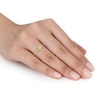 Miabella Női karátos T. W. gyémánt sárga arany vakuval bevont ezüst Virágmintás gyűrű