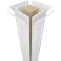 Ekena Millwork 10 W 8'h kézműves klasszikus négyzet alakú nem társított, emelt panel PVC oszlopkészlet, Crown Capital