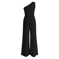 Outfmvch Jumpsuits Női rakomány nadrág Női Egyszínű hideg váll aszimmetrikus laza hosszú Jumpsuit széles nadrág Női