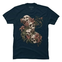 A koponyák kertje férfi Sötétkék grafikus póló-az emberek XL tervezése