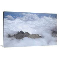 be. A légi felvétel, közül, Mt Kinabalu, homály fedi, alatt, felhők, Borneo, Malaysia Art Print-Konrad Wothe