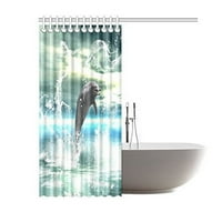 Delfin ugrás egy szív készült víz zuhanyfüggöny vízálló szövet fürdő függöny