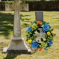Mainstays 17 mesterséges virágkoszorú, rózsavirág, kék színű