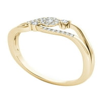 1 8ct tdw gyémánt 10k sárga arany klaszter osztott szárgyűrű