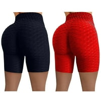 Női rugalmas csípő emelő Leggings Fitness gyors száraz jóga rövidnadrág 2-Pack