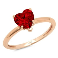 2. ct ragyogó szív vágott tiszta szimulált gyémánt 18K Rózsa arany Pasziánsz gyűrű SZ 3.5