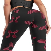 Új-Mexikó Sun Symbol Női jóga nadrág magas derék has ellenőrző Leggings sport nadrág