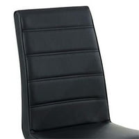 Mauna kortárs fekete oldalsó szék acélcsővel, fekete kivitelben, 2 készlet