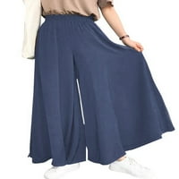 Szexi tánc női fenék Egyszínű nadrág magas derék Palazzo nadrág alkalmi hosszú nadrág Loungewear Kék XL