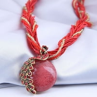 yuehao nyakláncok & medálok bohém női strasszos páva medál nyilatkozat nyaklánc ajándék kiegészítők piros