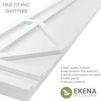 Ekena Millwork 12 W 25 H True Fit PVC Bungalow rögzített redőnyök, óceán duzzanat