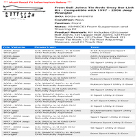 Első Gömbcsuklók összekötő rudak Sway Bar Link Kit-kompatibilis-Jeep Wrangler 2005
