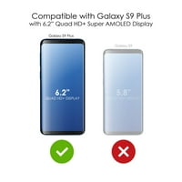 DistinctInk tiszta Ütésálló hibrid tok Samsung Galaxy S9 + PLUS - hoz-TPU lökhárító akril hátsó Edzett üveg képernyővédő