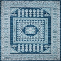 Harper Hy40i éjféli kék absztrakt vintage terület szőnyeg, 2'6 8 '