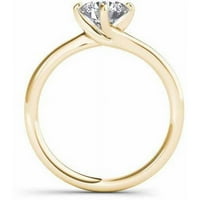 Carat T.W. Gyémánt pasziánsz eljegyzési gyűrű 14 kt sárga aranyban