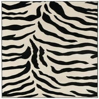 Egyedi Szövőszék Zebra Wildlife Szőnyeg Elefántcsont Fekete 7 '1 10 ' Téglalap Állat Nyomtatás Kortárs Tökéletes Nappali