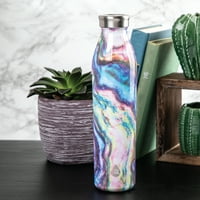 Modern oz gyöngyfehér és többszínű szilárd nyomtatás dupla fal rozsdamentes acél vizes palack csavarsapkával