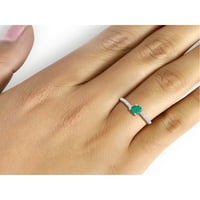 JewelersClub smaragd gyűrűs születési kövek ékszerek - 0. karátos smaragd 0. Ezüst gyűrűs ékszerek fehér gyémánt akcentussal