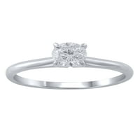 Carat T.W. Ragyogó finom ékszerek gyémánt pasziánsz gyűrű 10 kt fehér aranyban, 7. méret