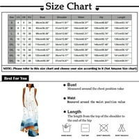 Női ruhák Clearance ujjatlan Sundress Maxi Laza nyomtatott V-nyakú nyári ruha Navy 2XL