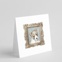 Jack Russell Terrier Tan fehér kiskutya tér üdvözlőlapok és borítékok