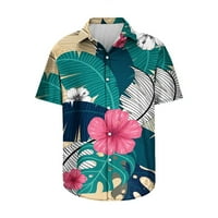 Férfi alkalmi gombos ingek divatos nyári Rövid ujjú trópusi Virágmintás strand Hawaii ingek Laza szabályos illeszkedésű