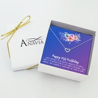 Anavia boldog 21. születésnapi ajándékok rozsdamentes acél divat nyaklánc születésnapi kártya ékszer ajándék neki,
