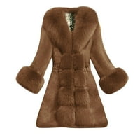 Női kabátok Női kabát téli meleg Hosszú ujjú szilárd felsőruházat kabát plüss kabát meleg és puha téli felöltő Méret