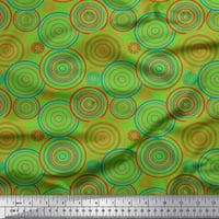 Soimoi Zöld nehéz szatén szövet kör Művészeti geometriai nyomtatási Szövet az udvaron széles