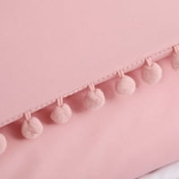 Egyedi alku pompomok paplan takaró ágynemű iker rózsaszín