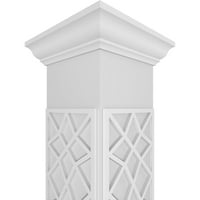 Ekena Millwork 10 W 8'h kézműves klasszikus négyzet alakú nem társított mozaik fretwork oszlop W Crown Capital & Crown