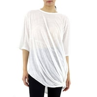 Loewe len aszimmetrikus póló fehér, közepes méretű