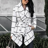 Fesfesfes Molett Kabátok Női Kapcsolja Le Gallér Kabát Öves Aszimmetrikus Hem Wrap Coat Clearance