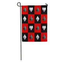 Szürke absztrakt ruha sakktábla Piros - Fekete minta gyémánt játék fehér kerti zászló dekoratív zászló Ház Banner