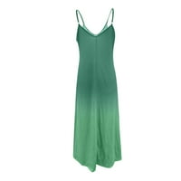 Női ruhák V-nyakú Alkalmi Nyomtatott Hosszú A-Line nyári ujjatlan ruha menta zöld L