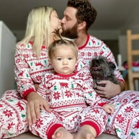 Valcatch Family Matching karácsonyi pizsama készletek Hosszú ujjú Alkalmi Kerek nyakú hálóruhák puha kétrészes pizsama