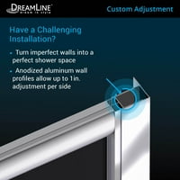 DreamLine Prime in. be. Félig keret nélküli matt üveg csúszó zuhanykabin csiszolt nikkelből, Fekete alapkészlettel