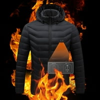 Téli Fekete Parka kabát férfi Férfi szabadtéri aktív szilárd mosható kabát fűtött meleg cipzáras kapucnis zsebekkel