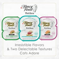 Purina Fancy Feast Petites Pate Nedves Macskaeledel, Puha Gabona Mentes Óceán Whitefish & Tonhal, 2. oz kádak