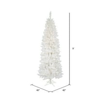 Vickerman 9 ' szikrázó fehér lucfenyő ceruza mesterséges karácsonyfa, tiszta Dura-lit izzólámpák